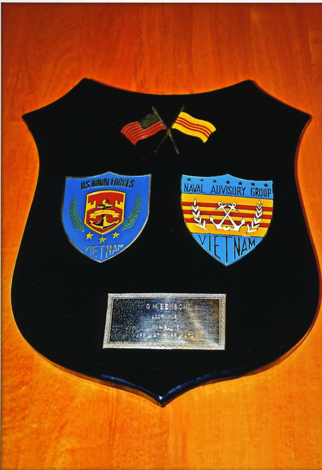 Unit plaque Naval Forces Vietnam Naval Advisory Group Vietnam 1972
