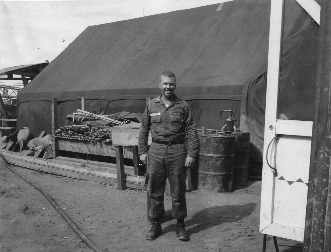 Jay at 1099th basecamp at the fish market near Saigon