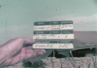 Screenshot from corrected film, William Foulke's clacker with his name on it.