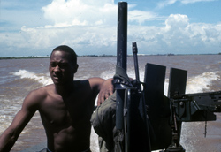 on a patrol boat